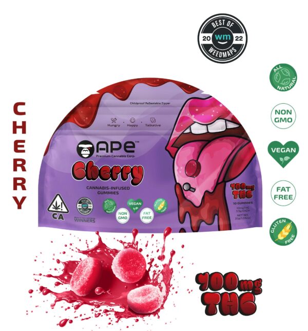 Cherry Edibles — 100MG THC Gummies (NET WT 35g | 3.5g each)
