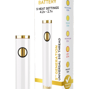 Dime Industries 5th Generation 510 Thread Battery - White (2023)